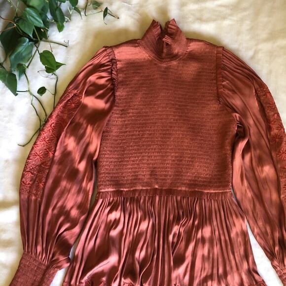 Ulla Johnson Angelica Embroidered Satin Dress - Picture 4 of 10